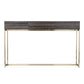 48" Gray and Gold Wood and Metal Frame Console Table With Drawer