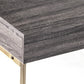 48" Gray and Gold Wood and Metal Frame Console Table With Drawer