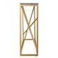 52" Gray and Gold Faux Marble and Metal A Frame Console Table