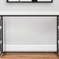 42" White and Black Glass Sled Console Table