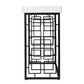 42" White and Black Glass and Metal Sled Console Table