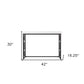 42" White and Black Glass and Metal Sled Console Table