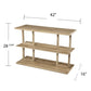 42" Natural Floor Shelf Console Table With Shelves