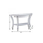 46" Silver Mirrored Glass Half Circle Console Table With Storage