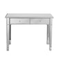40" Silver Mirrored Glass Console Table And Drawers
