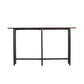 54" Espresso and Black Wood and Iron Console Table