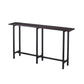 54" Espresso and Black Wood and Iron Console Table