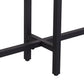 54" Espresso and Black Wood and Iron Console Table