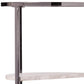 24" Black Metal Glass And Faux Marble Round End Table With Two Shelves