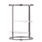 24" Black Metal Glass And Faux Marble Round End Table With Two Shelves