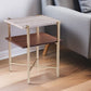 24" Brass Manufactured Wood And Iron Square End Table With Shelf