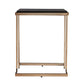 24" Black Geometric Metal Square End Table
