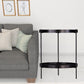 24" Black Manufactured Wood And Iron Round End Table With Shelf