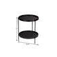 24" Black Manufactured Wood And Iron Round End Table With Shelf