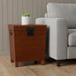 24" Brown Solid Wood Square End Table