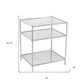27" Silver Mirrored Glass And Iron End Table With Shelf