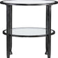 24" Black Glass And Iron Round End Table