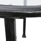 24" Black Glass And Iron Round End Table