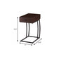 23" Brown Manufactured Wood And Iron Rectangular End Table With Drawer
