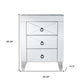 26" Silver End Table With Three Drawers
