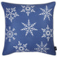 Set Of Four 18" X 18" Blue Zippered Polyester Christmas Reindeer Throw Pillow Cover