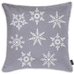 Set Of Four 18" X 18" Grey Zippered Polyester Christmas Snowflakes Throw Pillow Cover