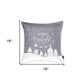Set Of Four 18" X 18" Grey Zippered Polyester Christmas Snowflakes Throw Pillow Cover
