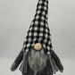 27" Black and White Buffalo Plaid Standing Gnome