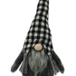 27" Black and White Buffalo Plaid Standing Gnome