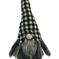 27" Black and White Buffalo Plaid Standing Gnome