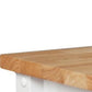 42" Natural and White Butcher Block and Iron Rolling Kitchen Cart With Storage