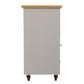 Gray and Natural 35" Rolling Kitchen Island With Storage