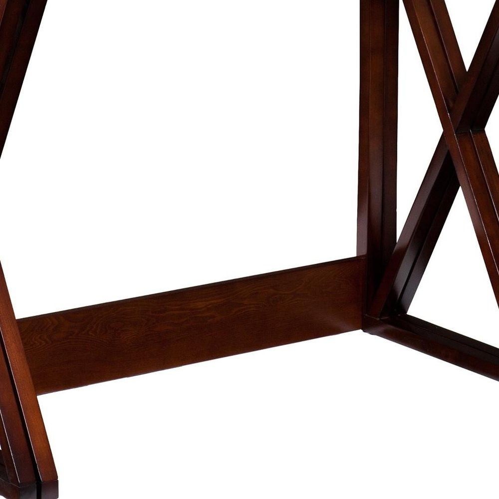 46" Brown Solid Wood A Frame Console Table