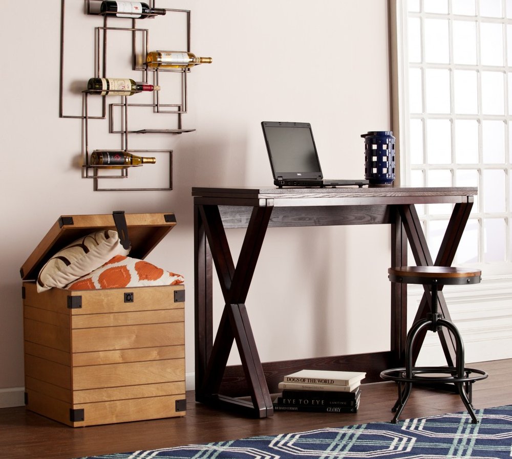 46" Brown Solid Wood A Frame Console Table