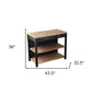 Black and Natural 44" Kitchen Island With Storage
