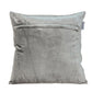 18" Gray and White Velvet Throw Pillow