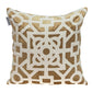 18" Gold And Ivory Geometric Velvet Throw Pillow