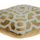 18" Gold And Ivory Geometric Velvet Throw Pillow