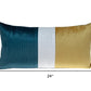 12" X 24" Sea Green Striped Velvet Throw Pillow