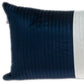 12" X 24" Navy Blue Striped Velvet Throw Pillow
