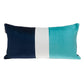 12" X 24" Navy Blue Striped Velvet Throw Pillow