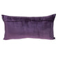 12" X 24" Dark Gray And Purple Color Block Velvet Lumbar Throw Pillow