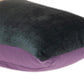 12" X 24" Dark Gray And Purple Color Block Velvet Lumbar Throw Pillow