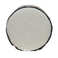 18" Beige and Brown Cotton Abstract Round Footstool