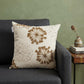 Natural and Golden Metallic Beaded Decorative Throw Pillow