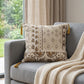 20" Beige Cotton Blend Throw Pillow