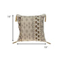 20" Beige Cotton Blend Throw Pillow