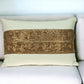Glam Off White with Golden Sequins Lumbar Throw Pillow