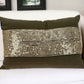 Glam Olive with Gold Sequins Lumbar Throw Pillow