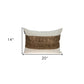 Glam Beige with Golden Sequins Lumbar Throw Pillow